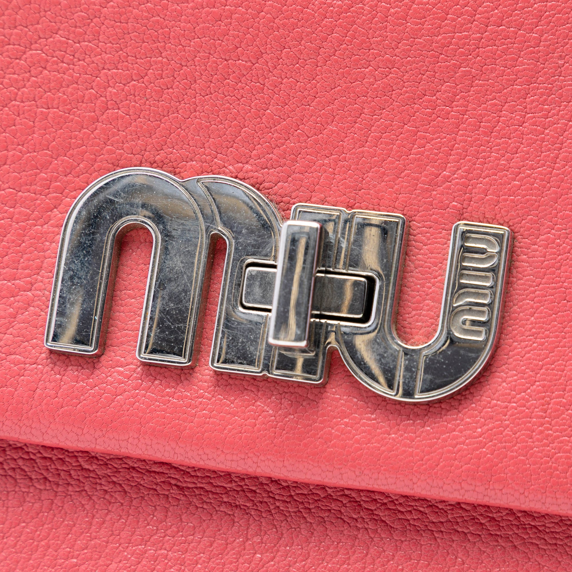 Goatskin Madras Miu Logo Crossbody - Image 5