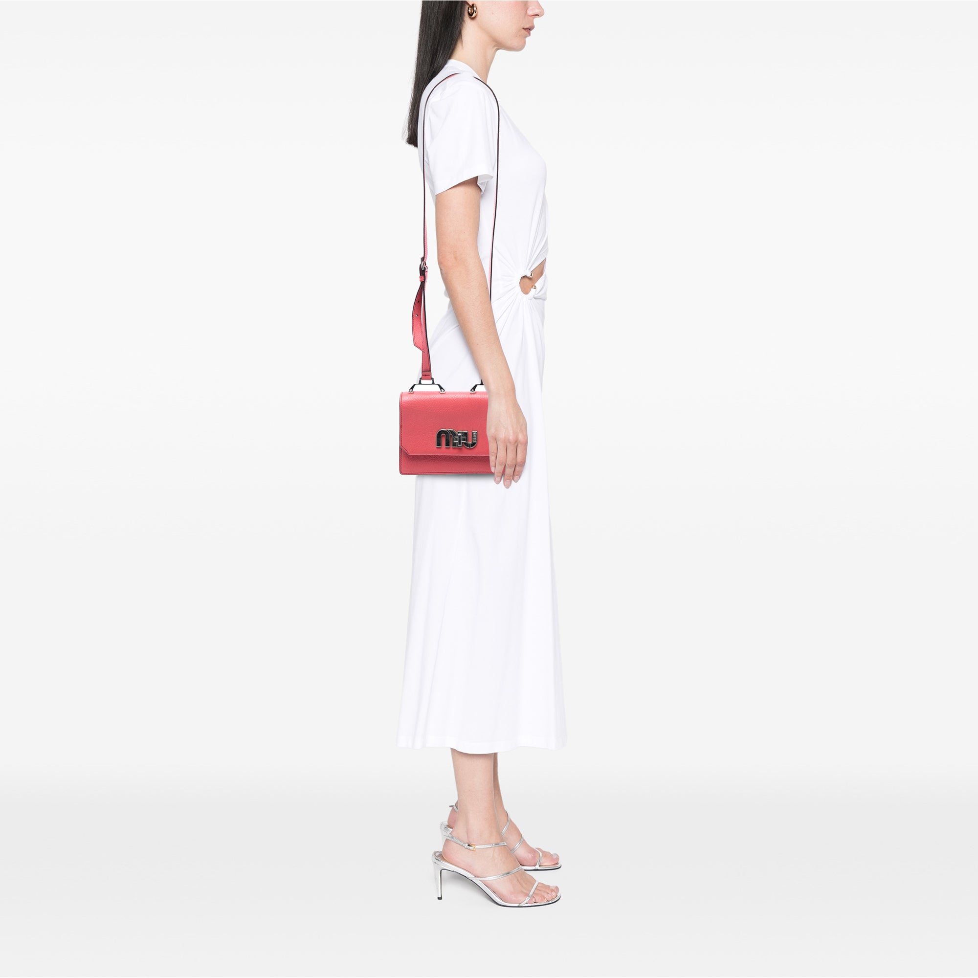 Goatskin Madras Miu Logo Crossbody - Image 6