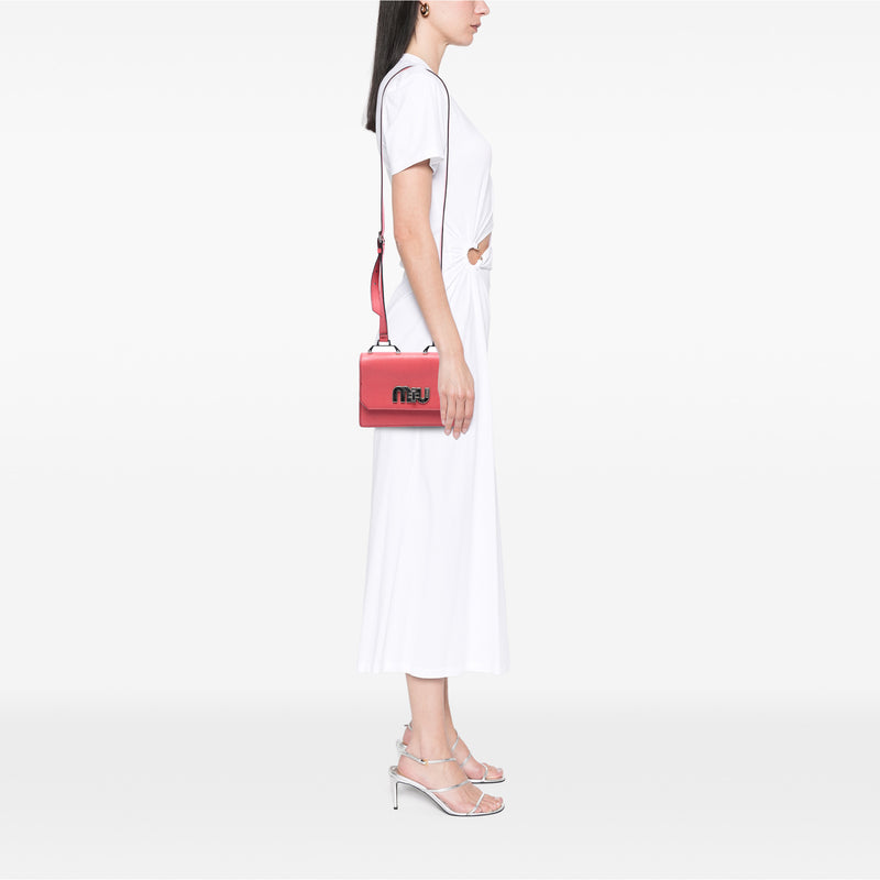 Goatskin Madras Miu Logo Crossbody - Image 6