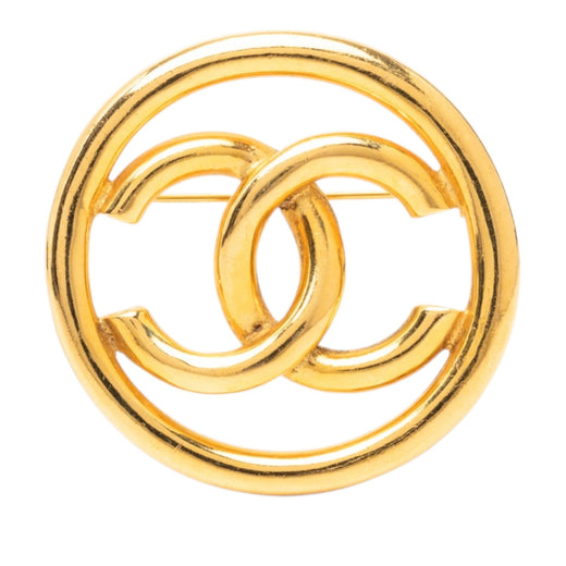 CC Gold Plated Round Brooch - Image 1