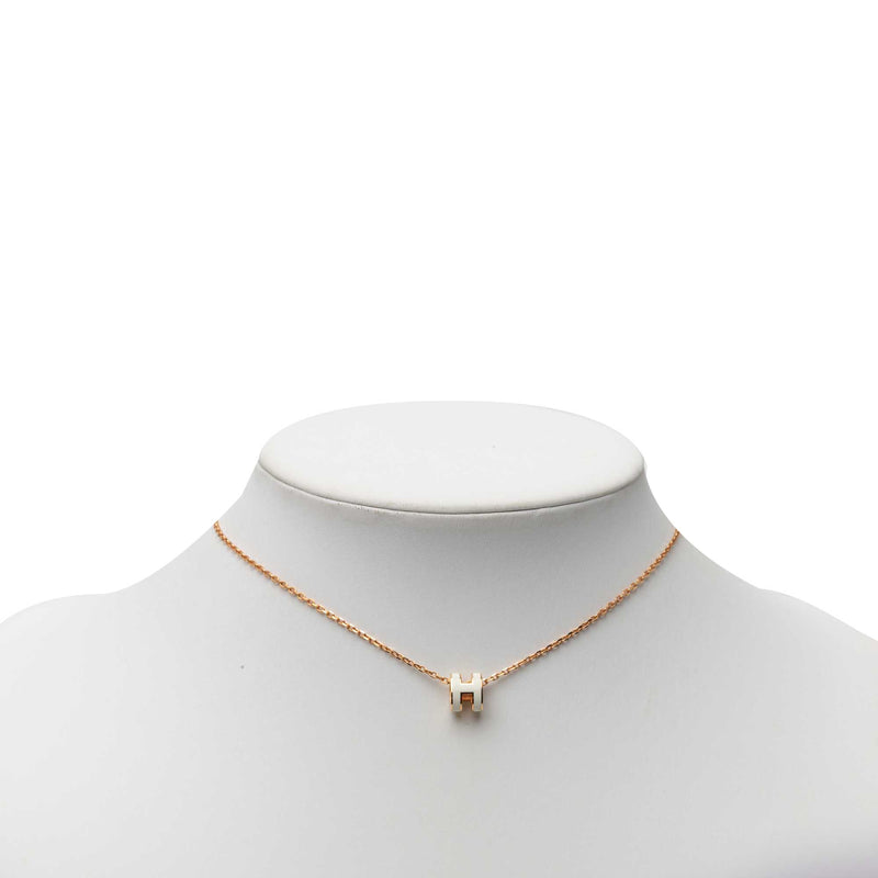 Rose Gold Enamel Mini Pop H Pendant - Image 5