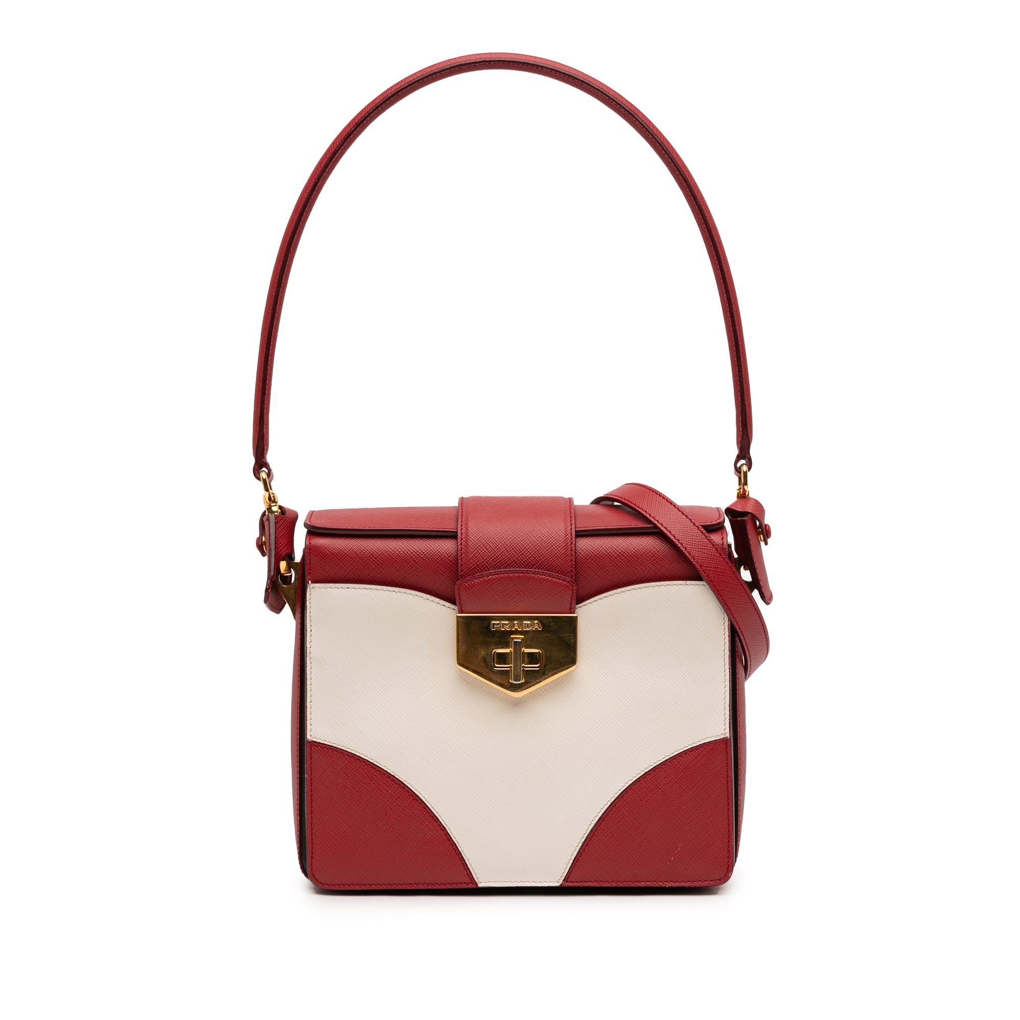 Bicolor Saffiano Turnlock Satchel - Image 1