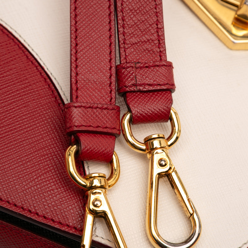 Bicolor Saffiano Turnlock Satchel - Image 10