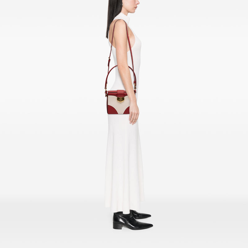 Bicolor Saffiano Turnlock Satchel - Image 11