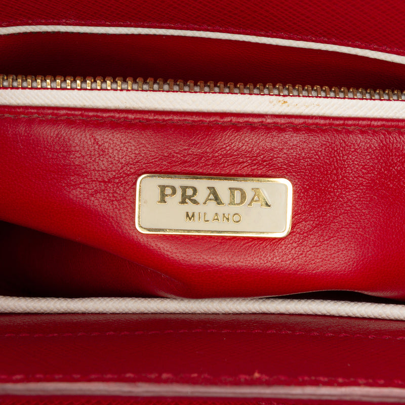 Bicolor Saffiano Turnlock Satchel - Image 5
