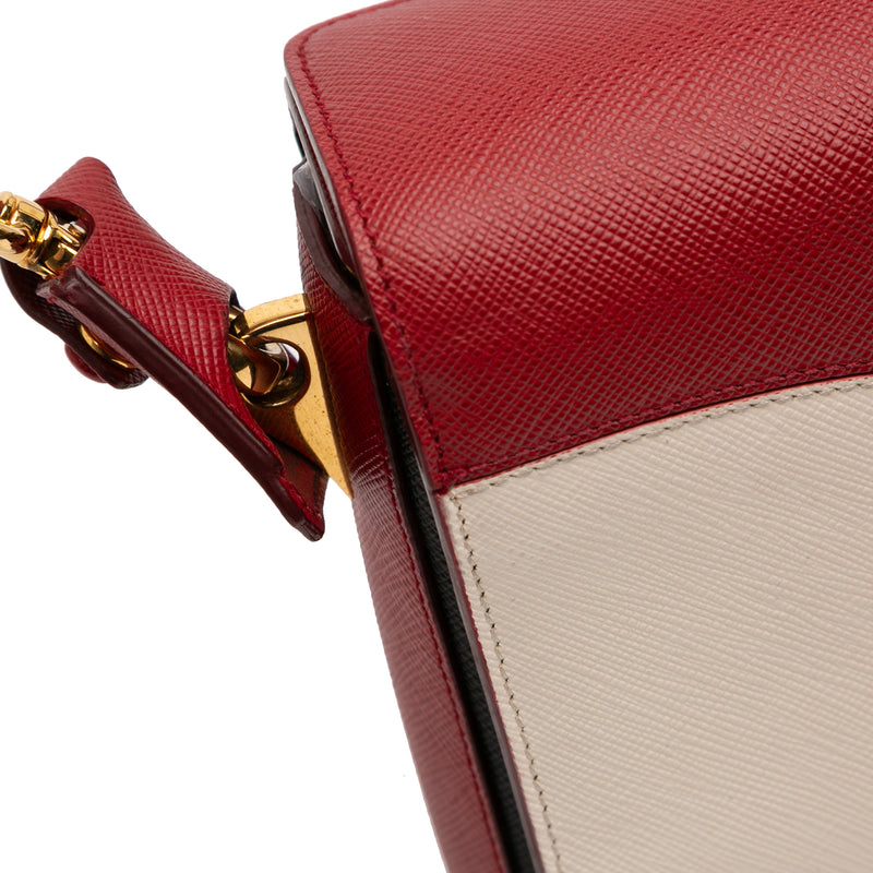 Bicolor Saffiano Turnlock Satchel - Image 8
