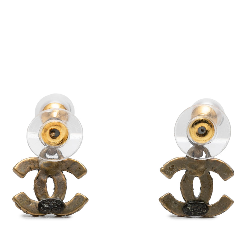 CC Gold Plated Faux Pearl Rope Drop Push Back Earrings - Image 2