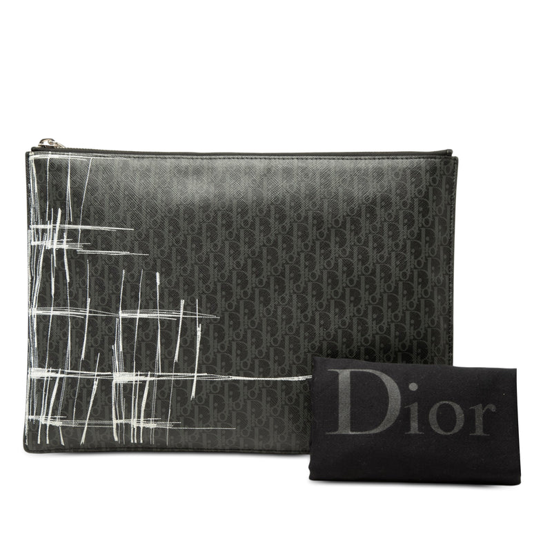 Homme Printed Diorissimo Coated Canvas Zip Clutch - Image 7