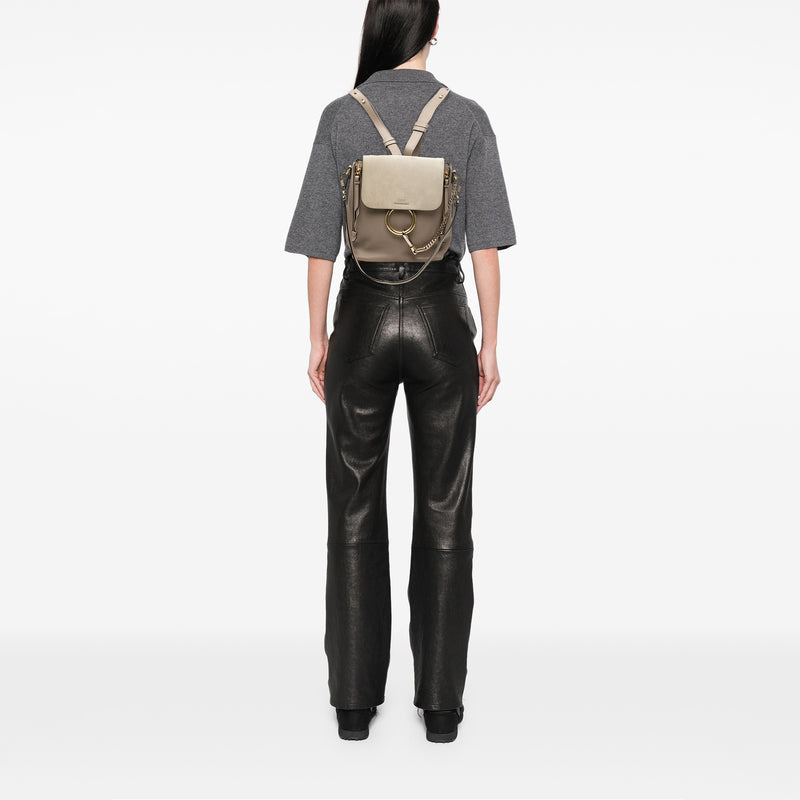 Small Calfskin and Suede Faye Backpack - Image 7