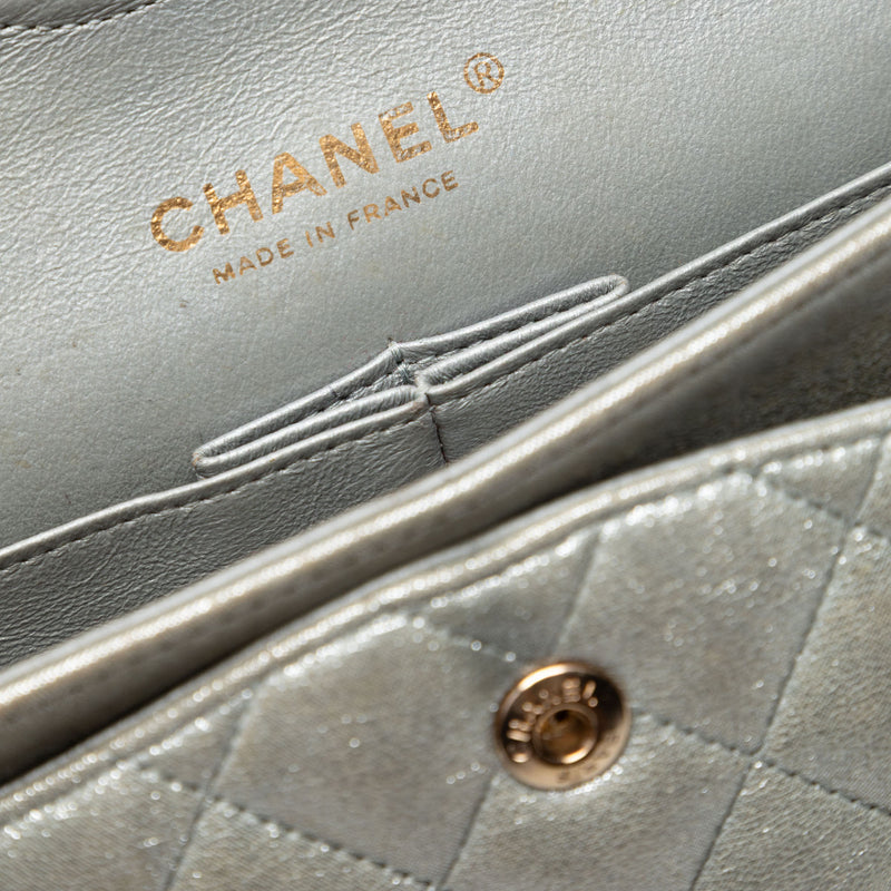 Medium Classic Iridescent Lambskin Double Flap - Image 5