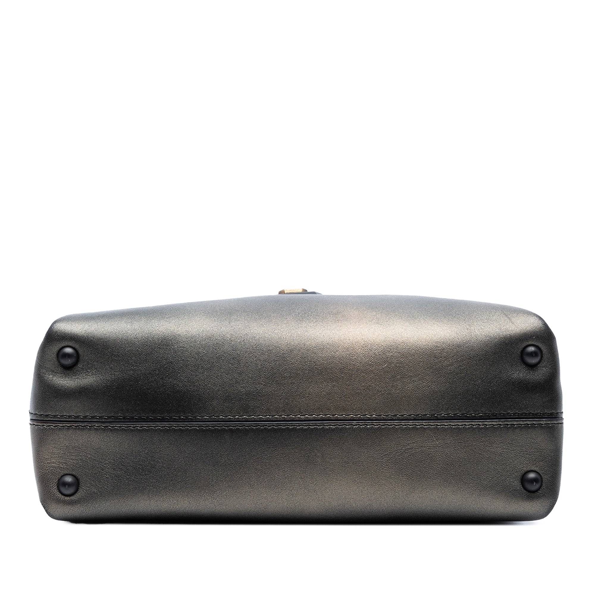 Small Intrecciato Trimmed Metallic Nappa Grommet Piazza Satchel - Image 3