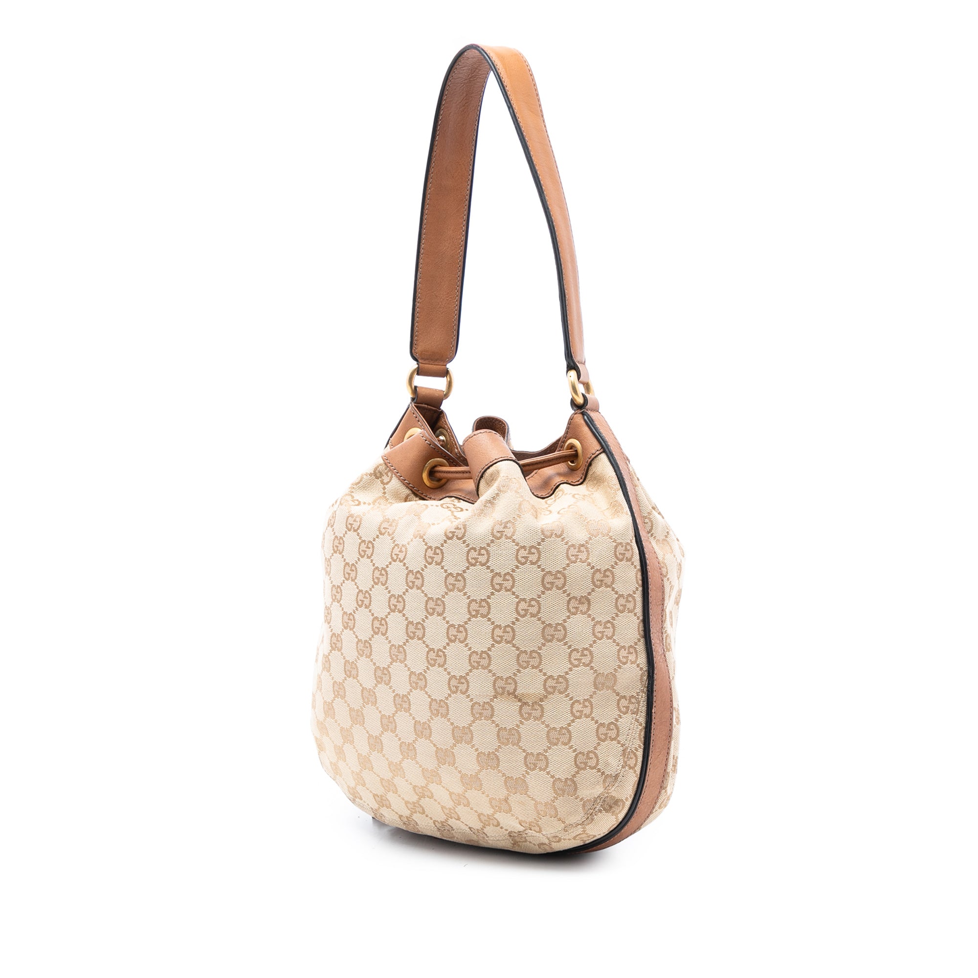 GG Canvas Web Rania Drawstring Hobo - Image 2