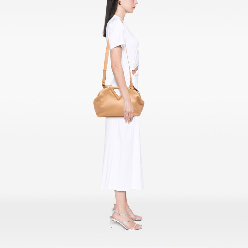 Medium Leather The Point Triangle Satchel - Image 6