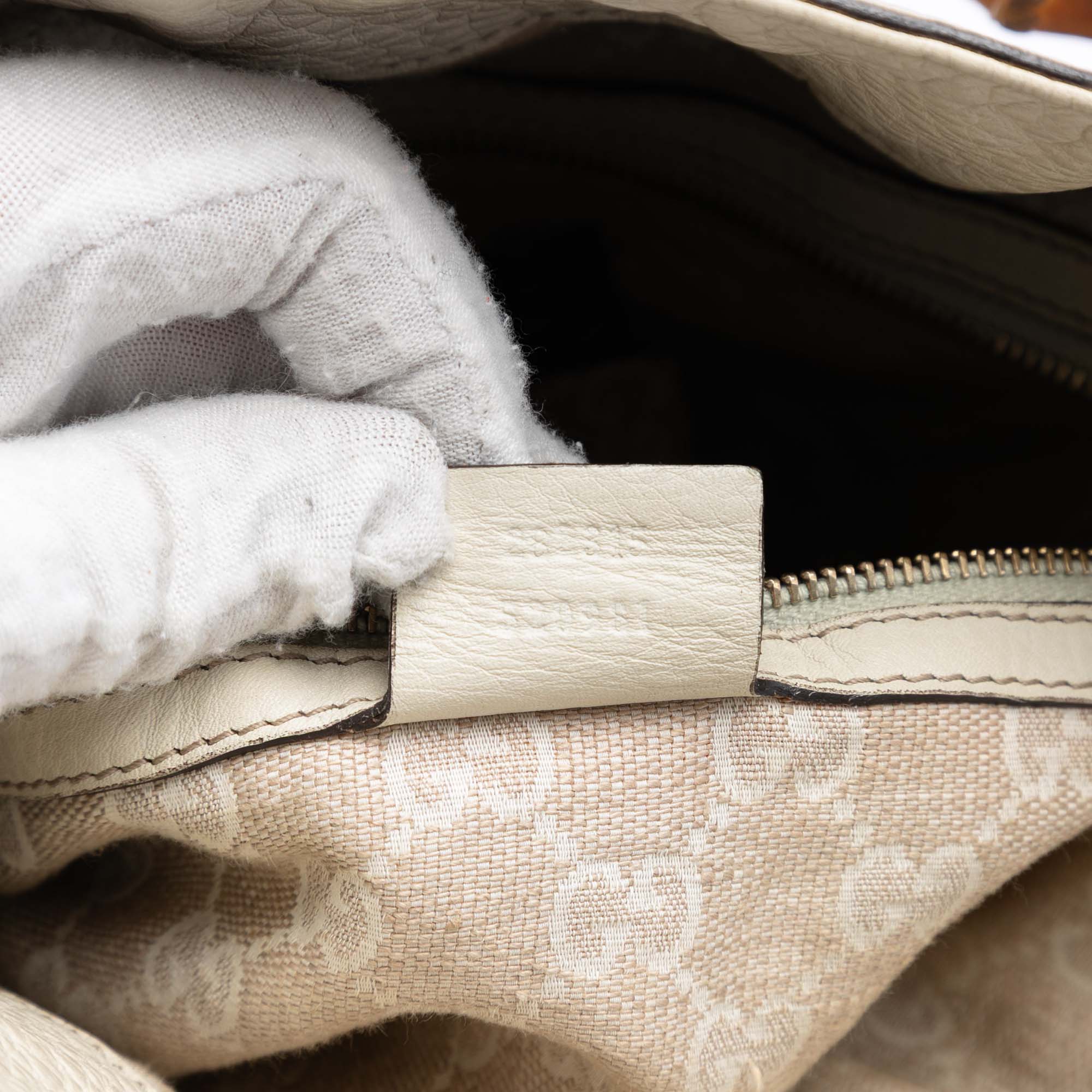 Calfskin Bamboo Diana Satchel - Image 6