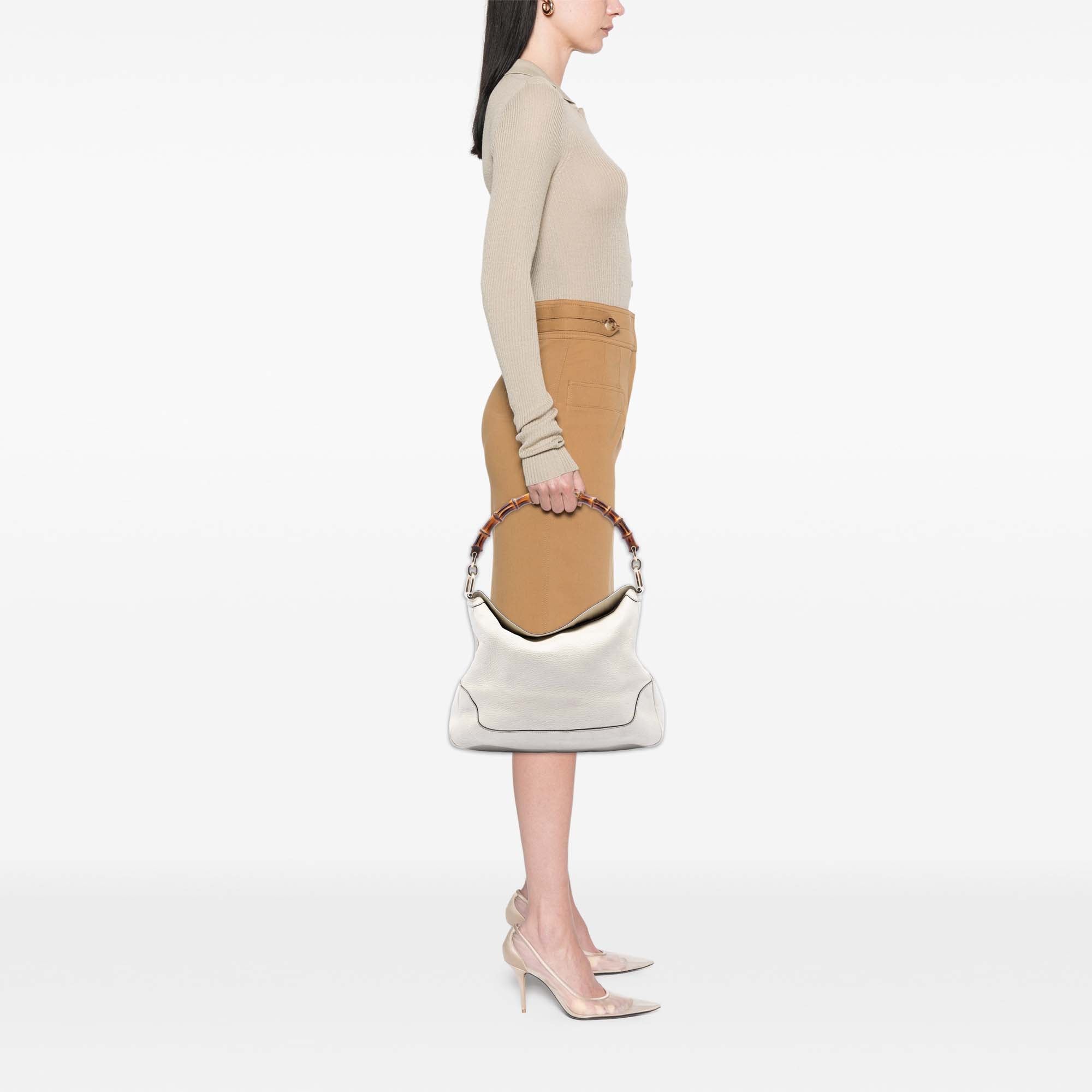 Calfskin Bamboo Diana Satchel - Image 8