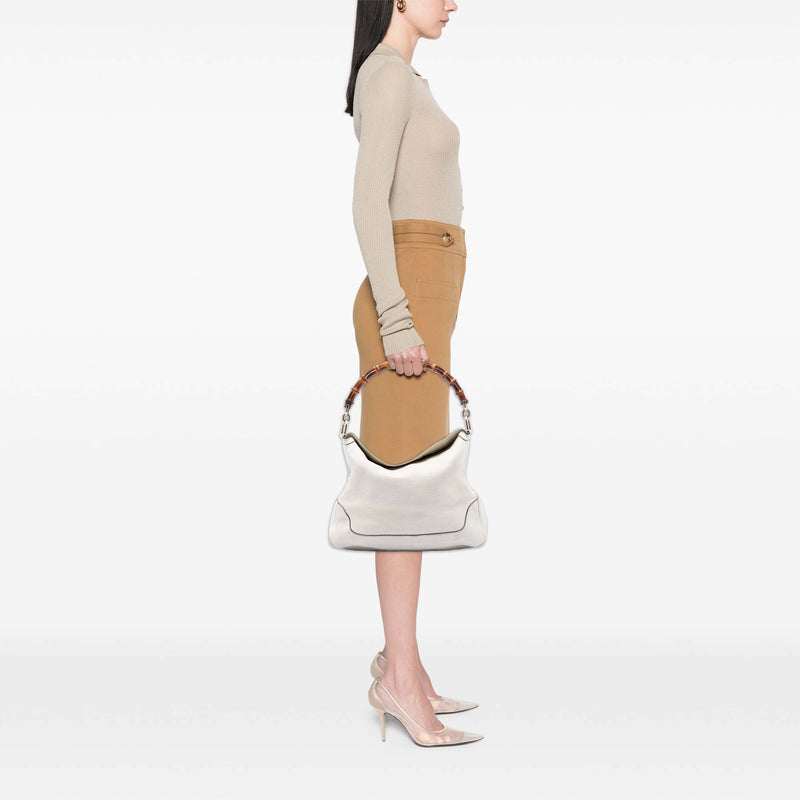 Calfskin Bamboo Diana Satchel - Image 8