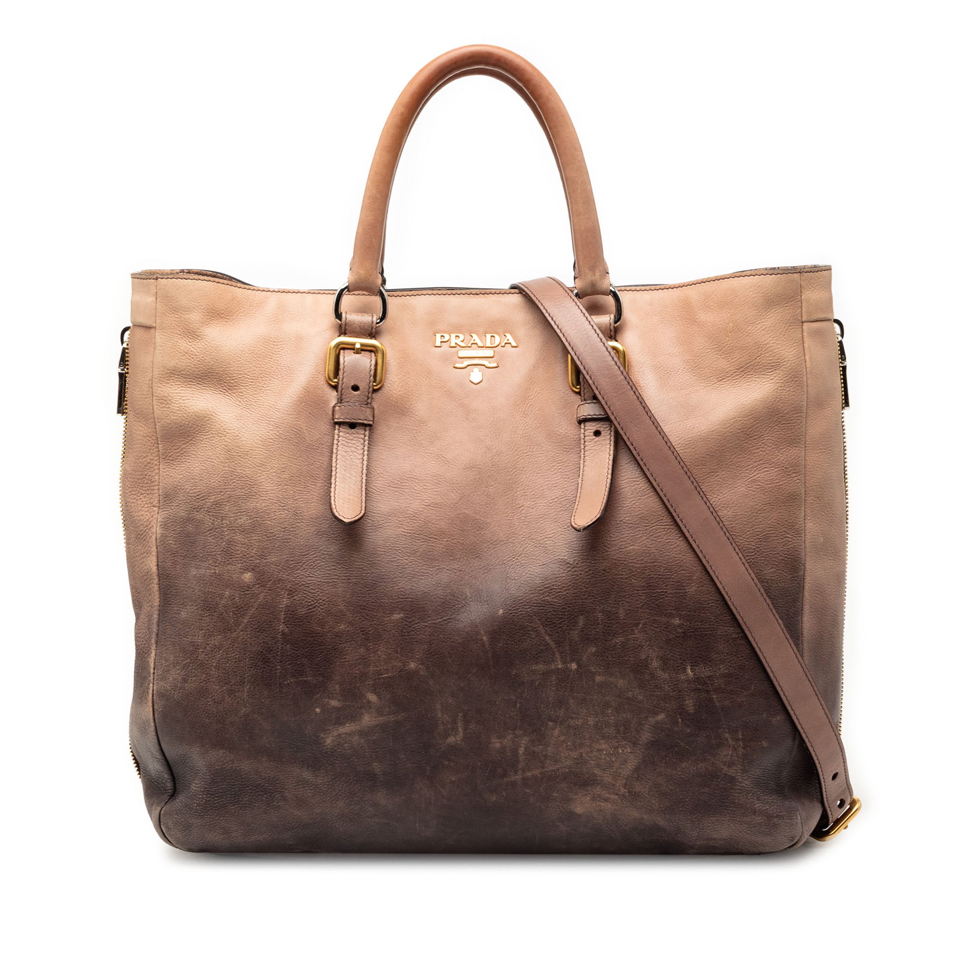 Ombre Vitello Daino Side Zip Convertible Tote - Image 1