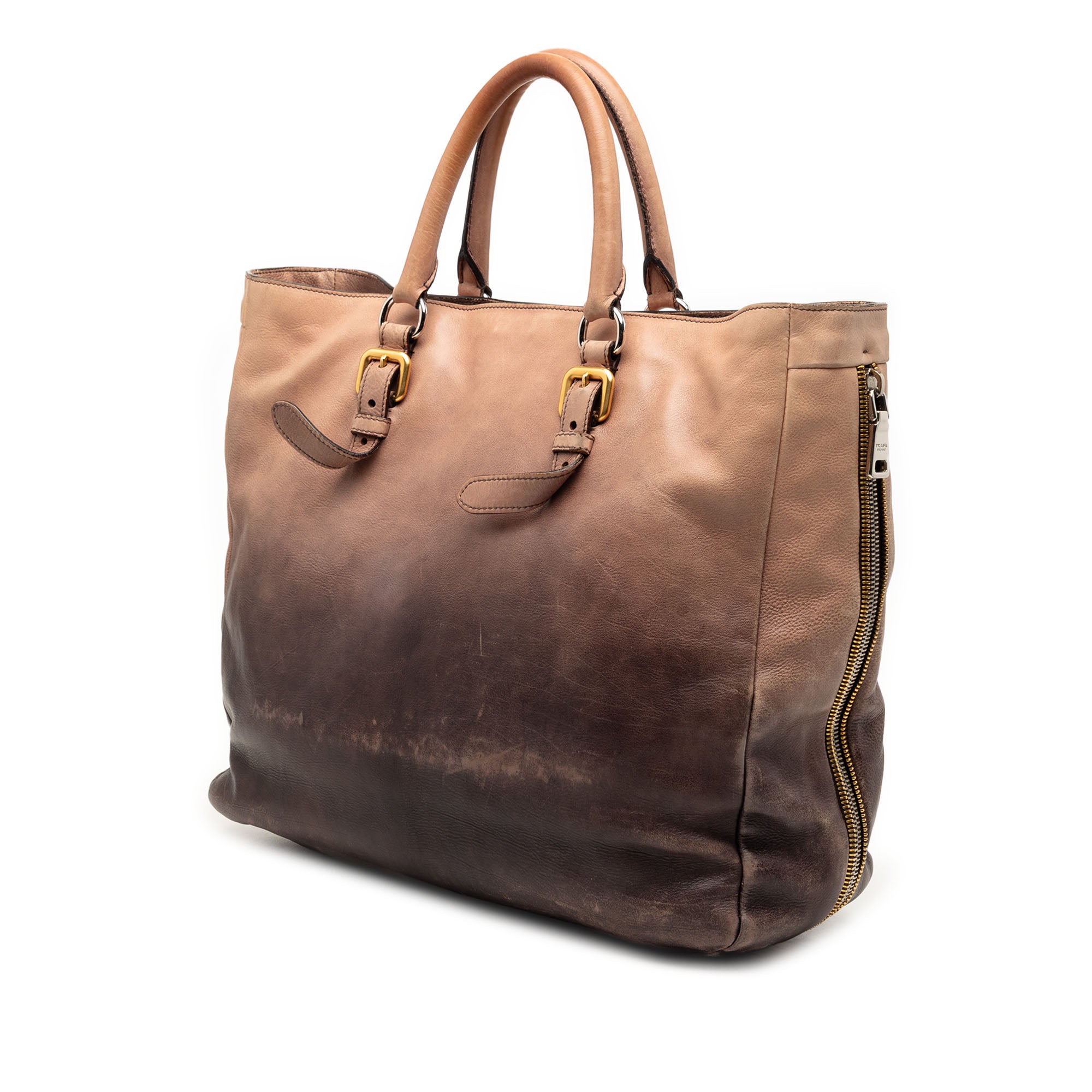 Ombre Vitello Daino Side Zip Convertible Tote - Image 2