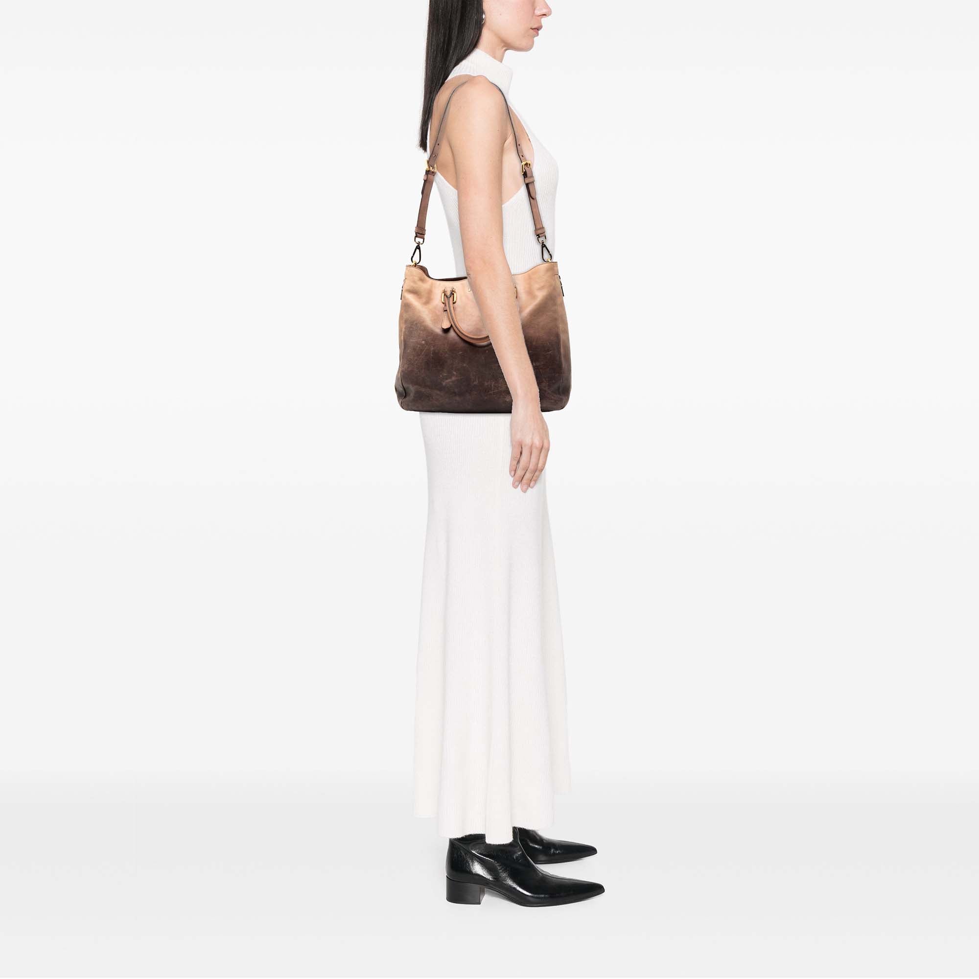 Ombre Vitello Daino Side Zip Convertible Tote - Image 8