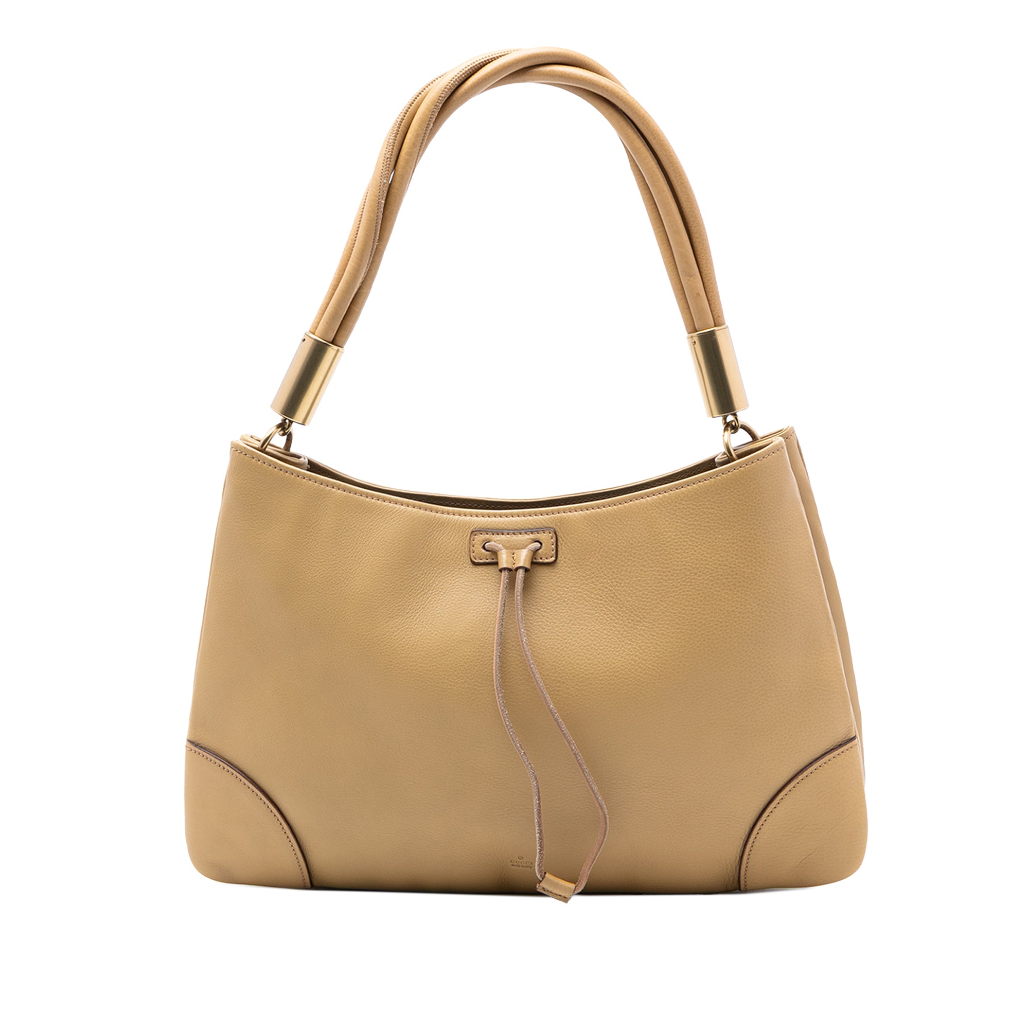 Leather Drawstring Shoulder Bag - Image 1