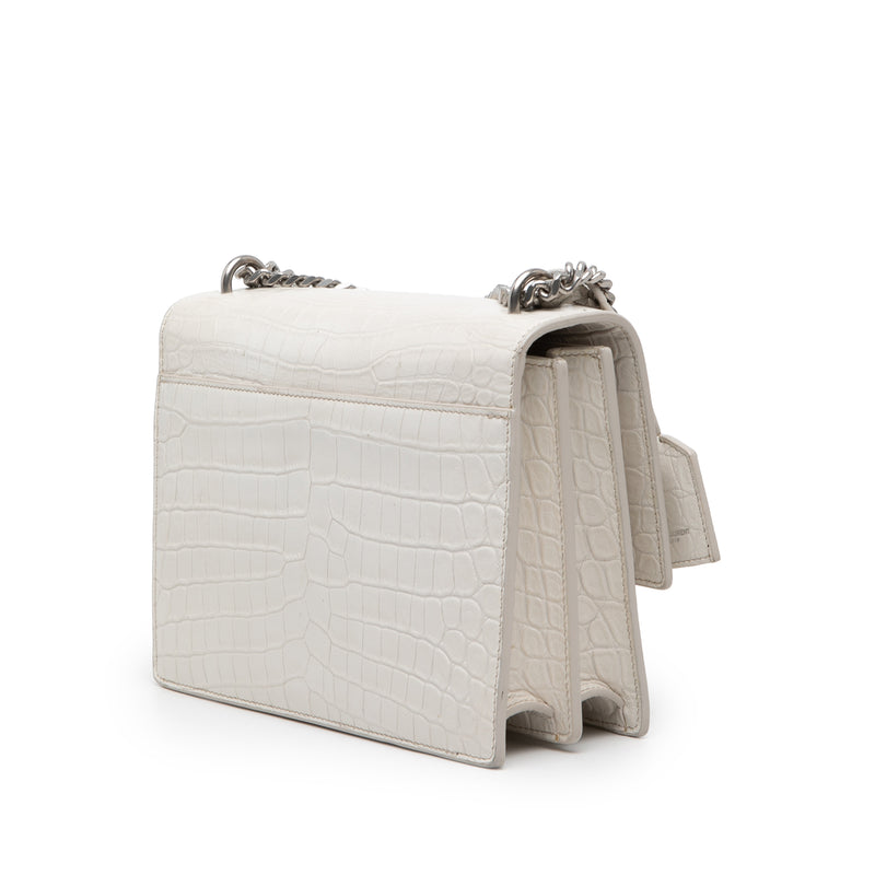 Medium Croc Embossed Leather Monogram Sunset Crossbody - Image 2