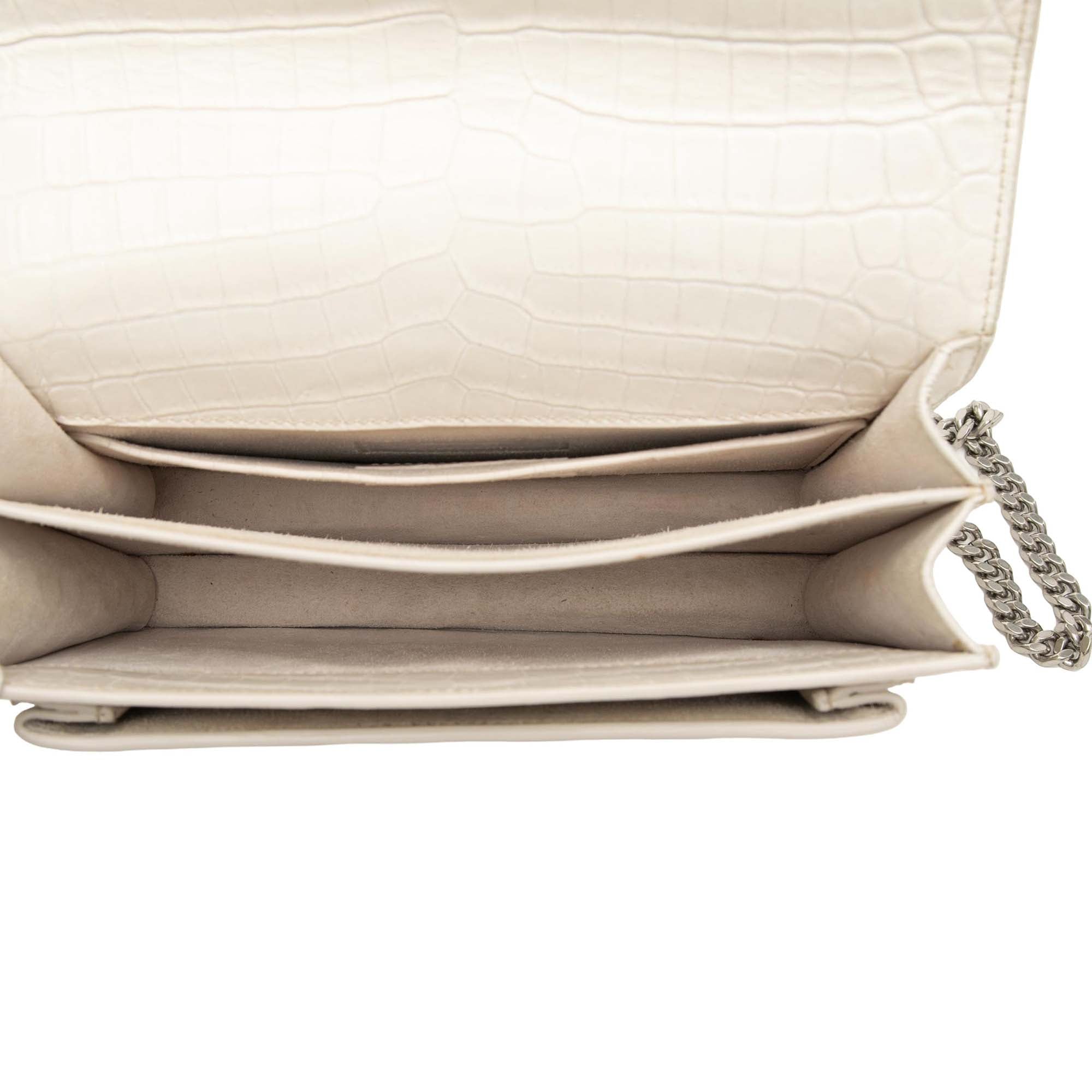 Medium Croc Embossed Leather Monogram Sunset Crossbody - Image 4