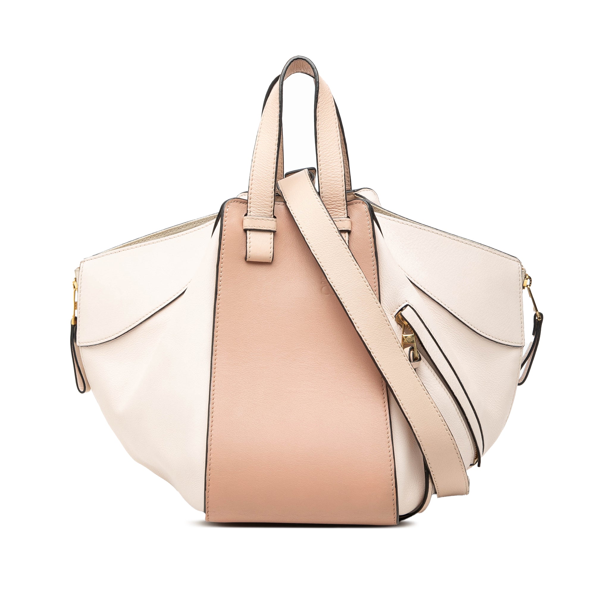 Small Bicolor Leather Hammock Satchel - Image 1