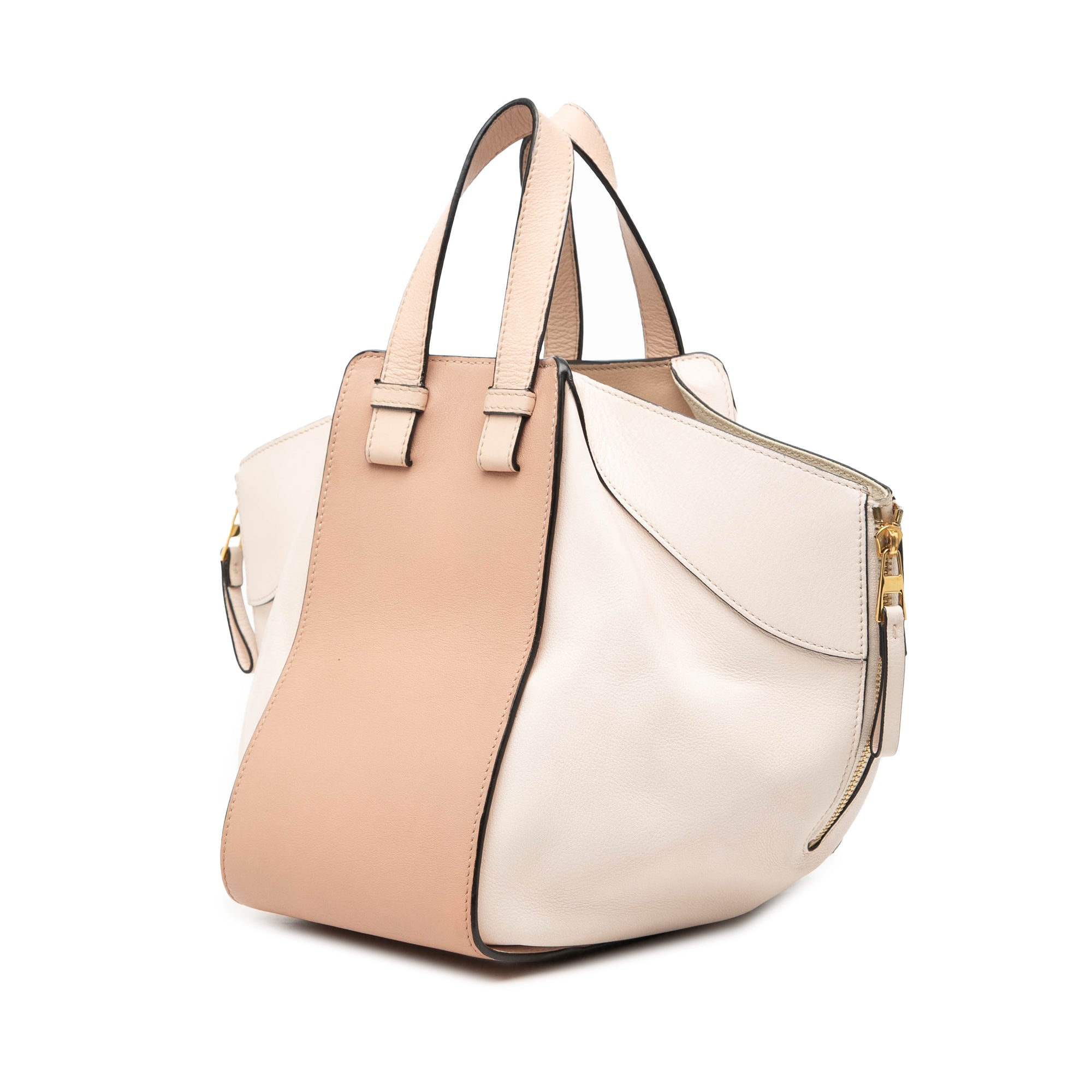 Small Bicolor Leather Hammock Satchel - Image 2