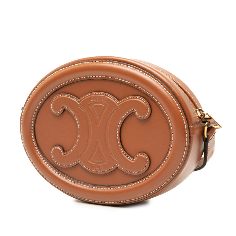 Small Calfskin Cuir Triomphe Oval Crossbody - Image 2