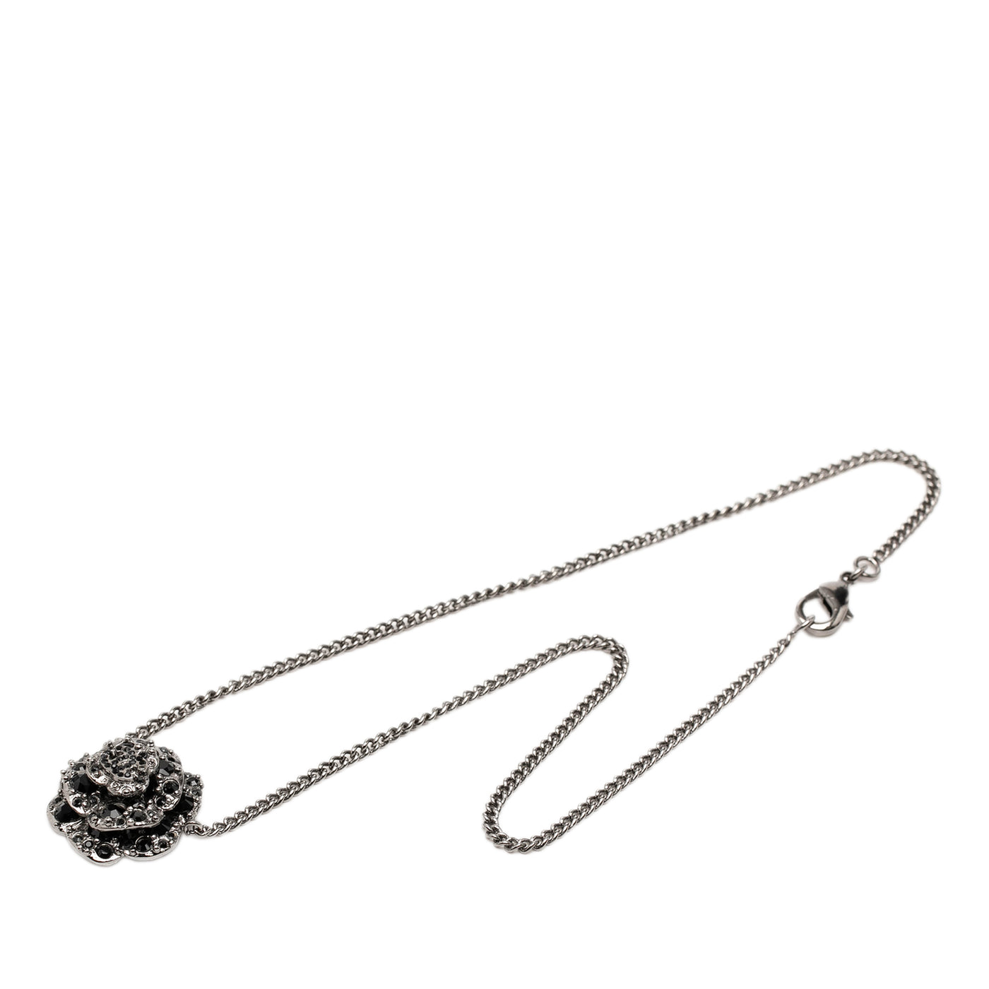 CC Brass Strass Camellia Pendant Necklace - Image 1