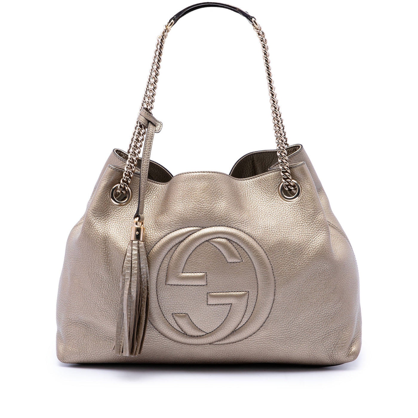 Medium Metallic Calfskin Soho Chain Tote - Image 1