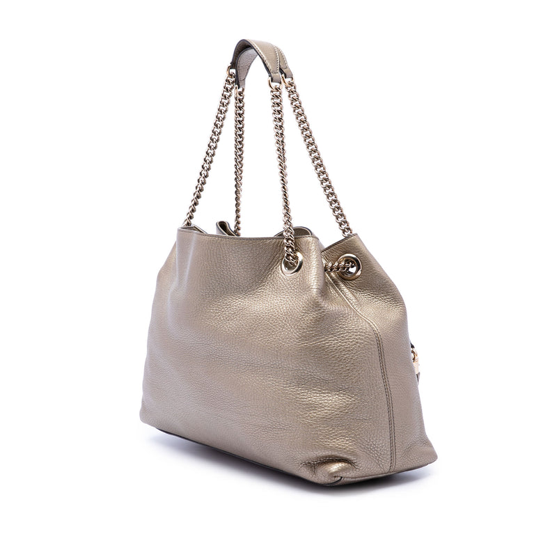 Medium Metallic Calfskin Soho Chain Tote - Image 2