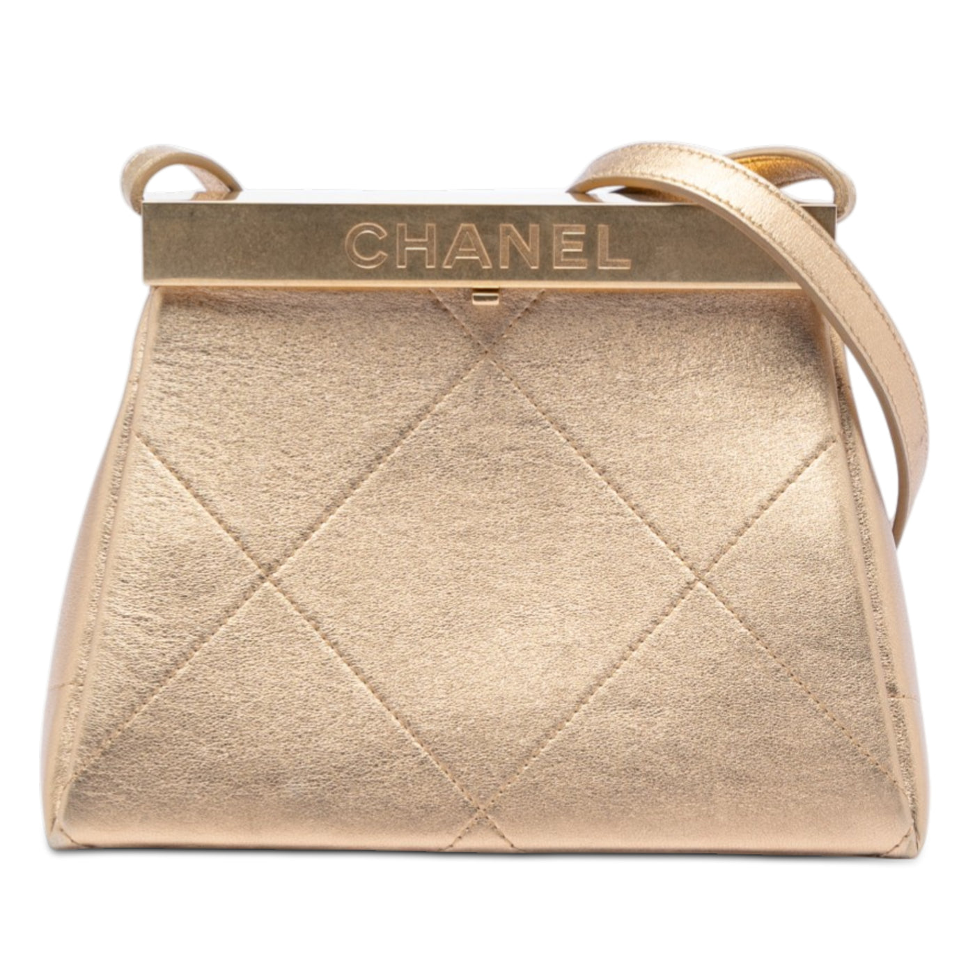 Small Calfskin Kiss Lock Frame Bag - Image 1