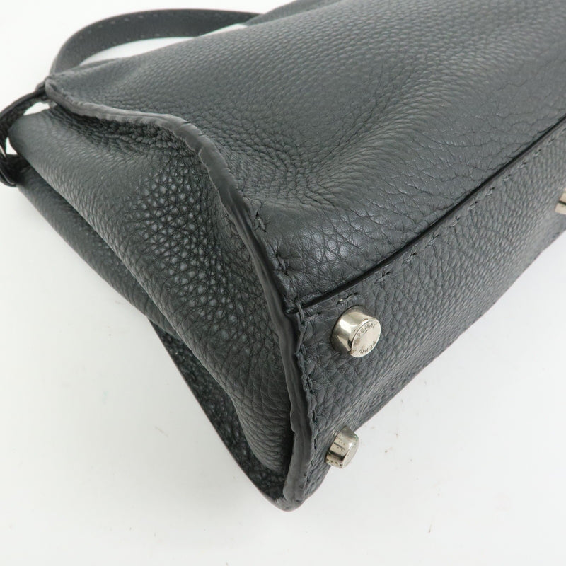 Fendi Selleria Peekaboo Leather Gray Bag