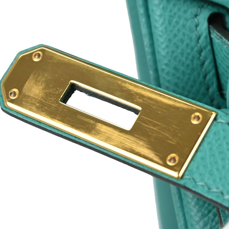 Hermes Birkin Green Epsom With Gold Hardware Leather Bag
