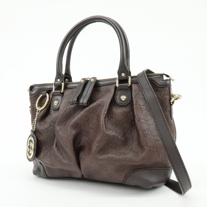 Gucci Sukey Top Handle Satchel Guccissima Leather Brown