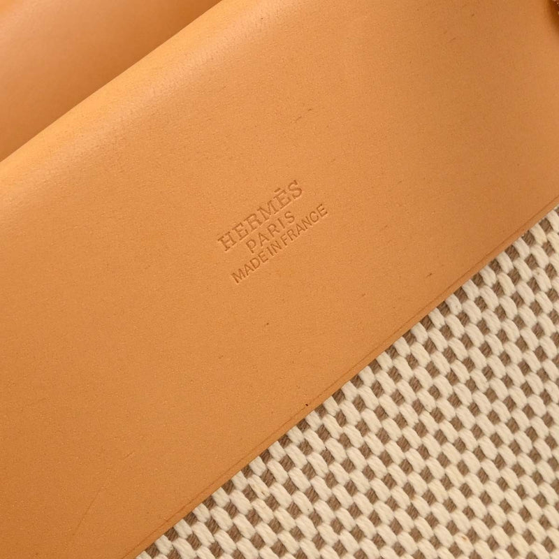 Hermes Herbag Cabas Toile And Leather Beige Canvas Bag