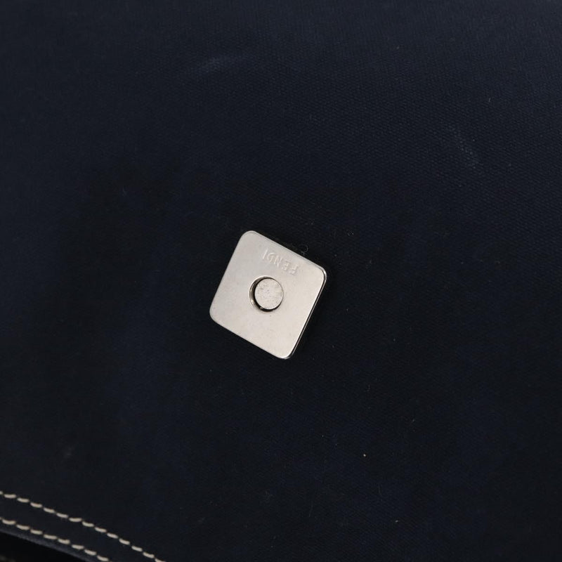 Fendi Baguette Canvas Navy Bag