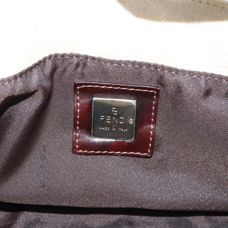 Fendi Baguette Pochette Zucca Canvas Neutral Bag