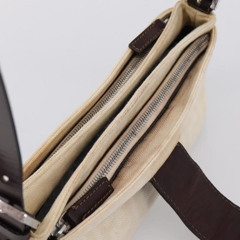 Fendi Baguette Pochette Zucca Canvas Neutral Bag