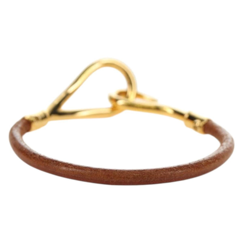 Hermes Jumbo Hook Braided Leather And Metal Brown Bijoux