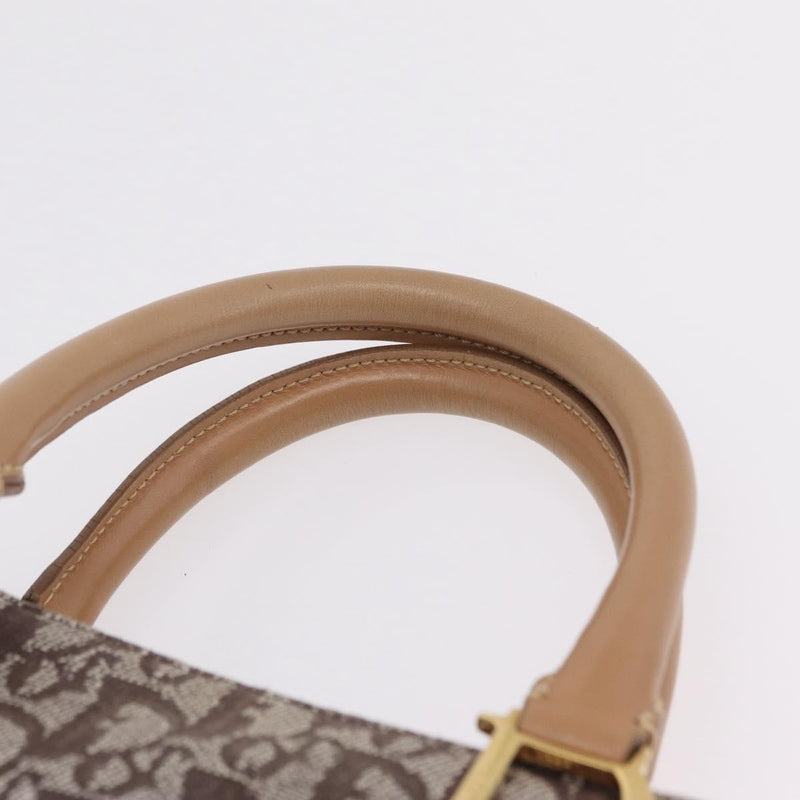 Christian Dior Vintage Open Diorissimo Canvas Brown Bag
