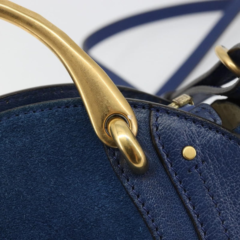 Chloe Pixie Leather And Suede Blue Bag