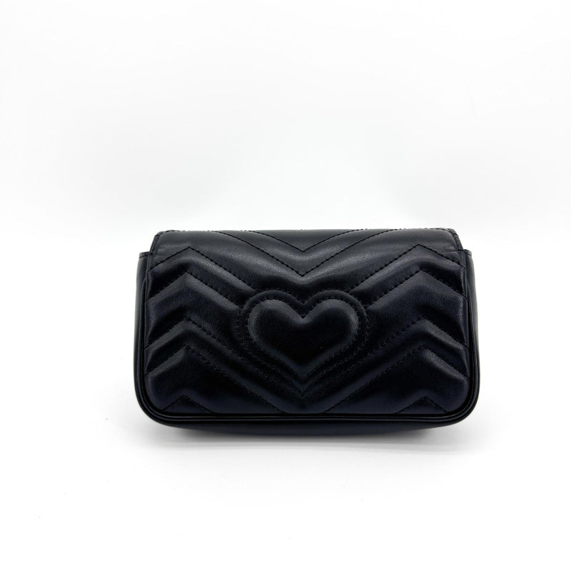 Gucci Gg Marmont Flap Matelasse Leather Black Bag