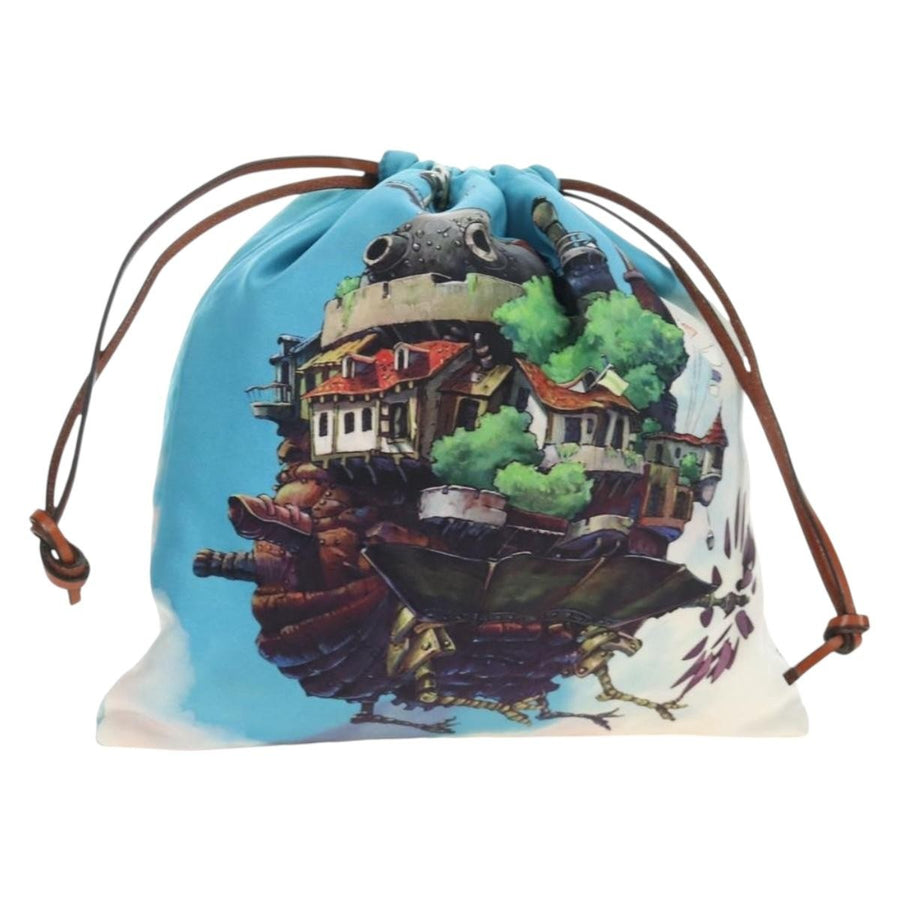 Loewe Paula Drawstring Printed Canvas Blue Bag