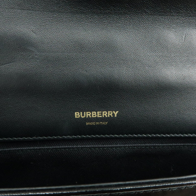 Burberry Lola Clutch On Chain Quilted Leather Black