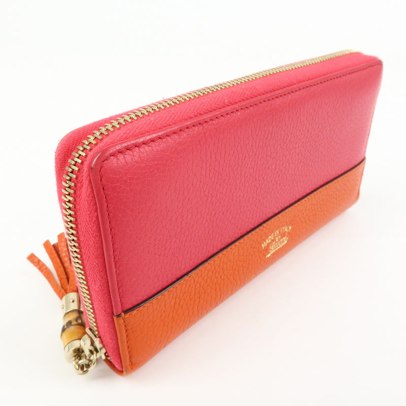 Gucci Bamboo Tassel Zip Leather Pink Accessory
