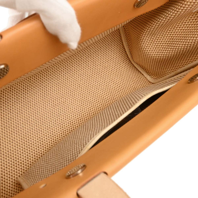 Hermes Herbag Cabas Toile And Leather Beige Canvas Bag