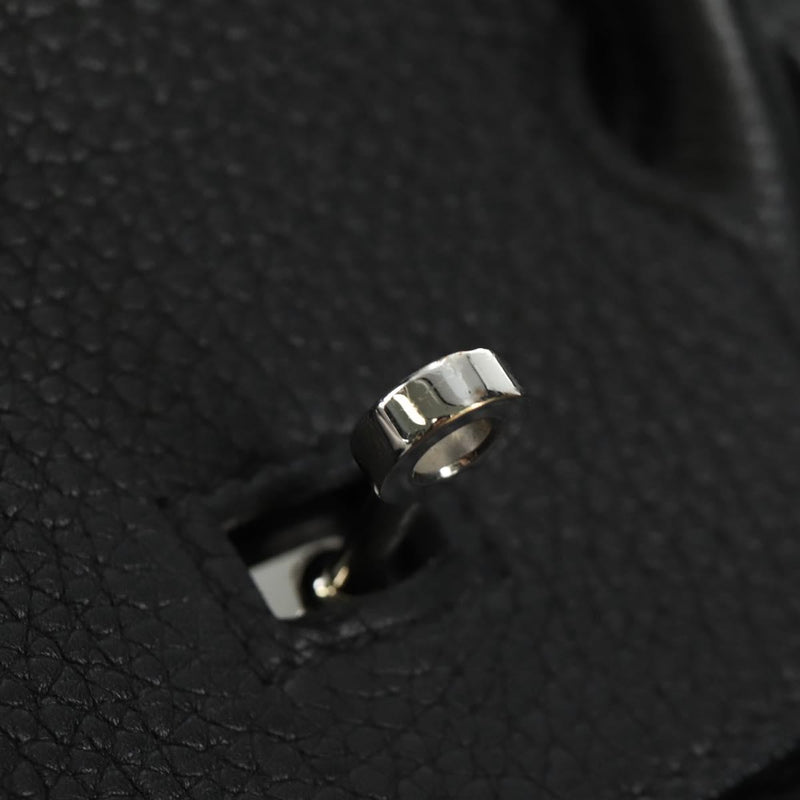 Hermes Birkin Black Clemence With Palladium Hardware Leather Bag