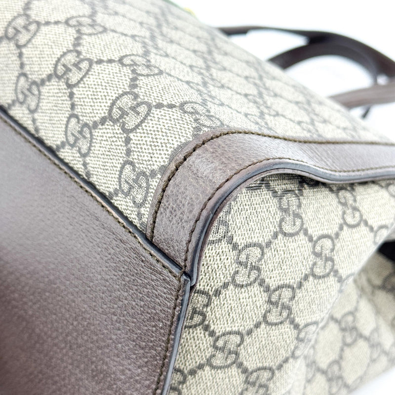 Gucci Ophidia Top Handle Gg Coated Canvas Brown Bag